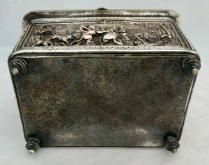 Late 19th Century Large Electrotype Silver Plate on Copper Casket.