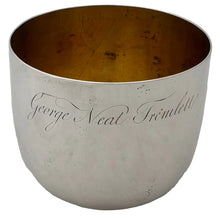 Commander George Neat Tremlett, Royal Navy & The Glorious First of June, Silver Tumbler. London 1772, William Grundy. 3.9 troy ounces.