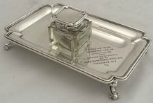 'The Father of the Royal Air Force' Hugh Trenchard, 1st Viscount Trenchard GCB OM GCVO DSO, Silver Inkstand. Birmingham 1919 7.6 troy ounces.