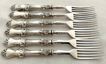 Early Victorian Silver Handled Close Plated Dessert Knives & Forks for Six. Sheffield, circa 1840 Aaron Hadfield.