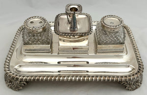 Georgian, George IV, Silver Inkstand. London 1825 Joseph Angell I. 50.7 troy ounces.