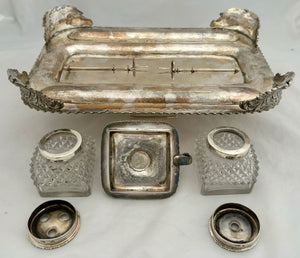 Georgian, George IV, Silver Inkstand. London 1825 Joseph Angell I. 50.7 troy ounces.