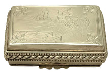 Maritime Scene 19th Century Silver Plated Snuff Box.