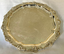 Early 20th Century Silver Plate on Copper Salver with Grape, Vine & Leaf Border.