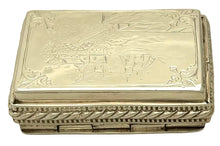 Maritime Scene 19th Century Silver Plated Snuff Box.