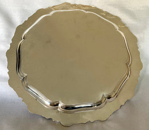 Early 20th Century Silver Plate on Copper Salver with Grape, Vine & Leaf Border.