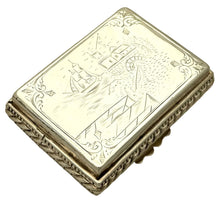 Maritime Scene 19th Century Silver Plated Snuff Box.