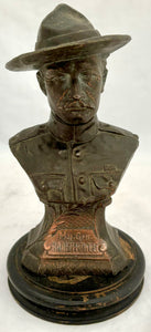 Major General Baden-Powell, Second Boer War, Patinated Copper Bust, circa 1900.