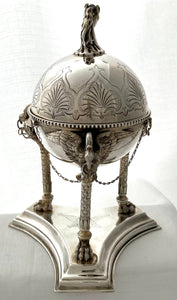 Victorian Naturalistic Silver Plated Trefoil Inkwell, circa 1880.