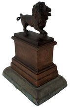 Grand Tour Bronzed Metal Lion of Waterloo Raised on a Stepped Gilt Metal Plinth.