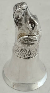 Finely Cast Hound Head Silver Plated Stirrup Cup.