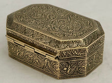 Anglo Indian Canted & Engraved Brass Table Snuff Box.