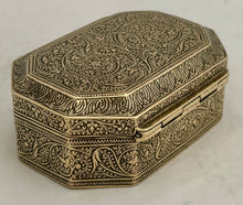 Anglo Indian Canted & Engraved Brass Table Snuff Box.