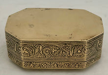 Anglo Indian Canted & Engraved Brass Table Snuff Box.