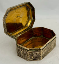 Anglo Indian Canted & Engraved Brass Table Snuff Box.