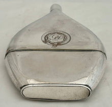 Early 19th Century Continental Fused Plate Flat Ovoid Spirit Flask.