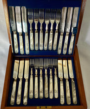 Early 20th Century Silver Plated & Mother of Pearl Dessert Cutlery for Twelve.