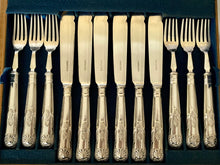 Victorian Silver Plated King's Pattern Fish Cutlery for Twelve. Goldsmiths & Silversmiths Co. circa 1880 - 1900.