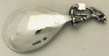 German Figural Silver Caddy Spoon. Imported to London 1902, Theodor Hartmann. 1 troy ounce.