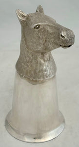 A Finely Cast Silver Plated Horse Head Stirrup Cup, 20th Century.