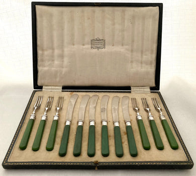 Harrods Silver Plated Pastry Knives & Forks for Six, circa 1925.