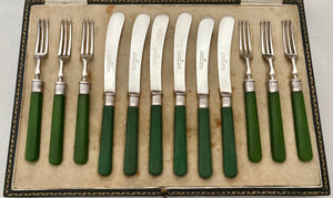 Harrods Silver Plated Pastry Knives & Forks for Six, circa 1925.
