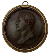 Napoleon Bonaparte Bronzed Metal Portrait Profile Plaque, After Andrieu.