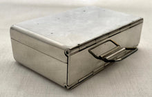 Champion & Wilton Silver Plated Sandwich Box in Leather Saddle Pouch. J. Yates & Sons, Birmingham.