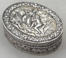 Continental Silver Oval Snuff Box. Imported London 1926, T. C. & Son Ltd. 1.5 troy ounces.