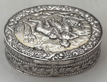 Continental Silver Oval Snuff Box. Imported London 1926, T. C. & Son Ltd. 1.5 troy ounces.