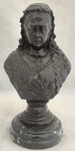 A Bronzed Bust of Queen Victoria on a Circular Marble Base, circa 1901.