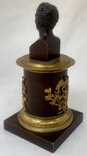 General Maximilien Sébastien Foy, Bronze Bust Inkwell with Gilded Triumphal Regalia & Caduceus of Hermes.