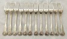 Georgian, George III, Twelve Silver Kings Pattern Dinner Forks. London 1820 Richard Poulden. 40.7 troy ounces.