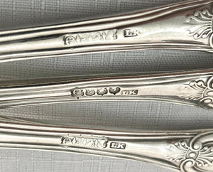Georgian, George IV, Six Irish Silver King's Pattern Dessert Spoons. Dublin 1825 Laurence Keary. 12.6 troy ounces.