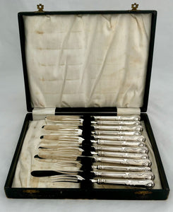 Georgian, George IV, Silver Dessert Knives & Forks for Six. Sheffield 1827 Aaron Hadfield.