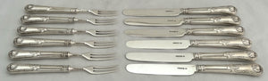 Georgian, George IV, Silver Dessert Knives & Forks for Six. Sheffield 1827 Aaron Hadfield.