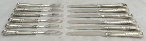 Georgian, George IV, Silver Dessert Knives & Forks for Six. Sheffield 1827 Aaron Hadfield.