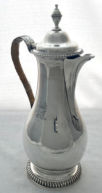 Georgian, George III, Silver Hot Water Jug. London 1774 Charles Wright. 22.5 troy ounces.