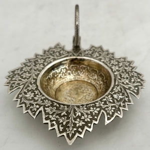 Anglo Indian Naturalistic Silver Dish, Kashmir circa 1890. 1.5 troy ounces.