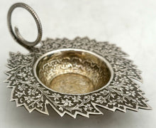 Anglo Indian Naturalistic Silver Dish, Kashmir circa 1890. 1.5 troy ounces.