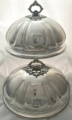 Early Victorian Pair of Old Sheffield Plate Meat Domes. Matthew Boulton, circa 1845.