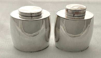 Georgian, George III, Pair of Old Sheffield Plate Tea Caddies, circa 1800 - 1810.