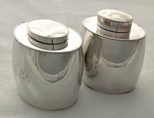 Georgian, George III, Pair of Old Sheffield Plate Tea Caddies, circa 1800 - 1810.