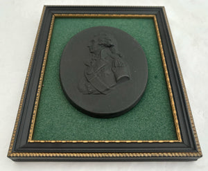 Vice Admiral Viscount Nelson, Black Basalt Portrait Profile Plaque.