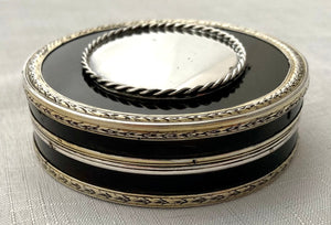 Georgian, George III, White Metal & Tortoiseshell Circular Snuff Box, circa 1780 - 1810.