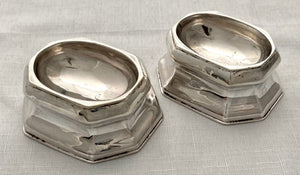 Georgian, George I, Pair of Silver Trencher Salts. London 1719 James Rood. 3.6 troy ounces.