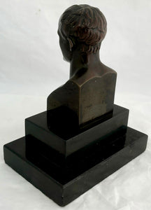 Emperor Napoleon Bonaparte 19th Century Bronze Bust, After Anonio Canova.