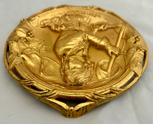 General Napoleon Bonaparte on the Bridge of Arcole, Gilt Metal Plaque after A. J. Gros.