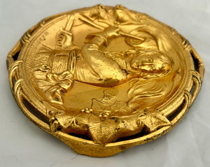 General Napoleon Bonaparte on the Bridge of Arcole, Gilt Metal Plaque after A. J. Gros.