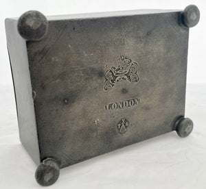 Georgian, George III, Crested Pewter Tobacco Box, circa 1805.